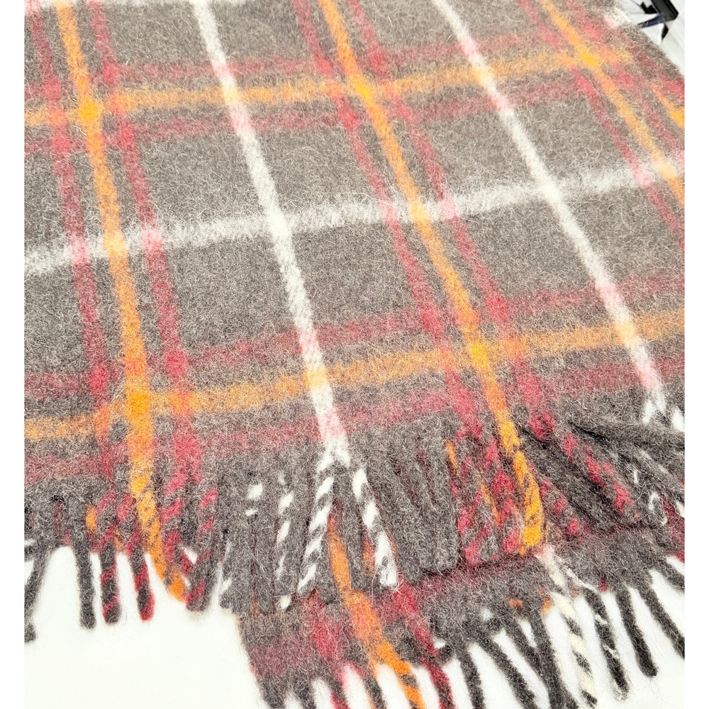 Golden Goose Alpaca Mohair Plaid Wrap Shawl Cape One Size Quiet Luxury Italy - Picture 8 of 12